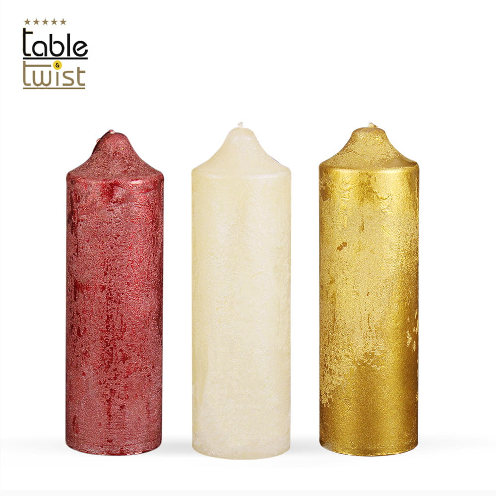 Metallic Soy Wax Pillar Candle